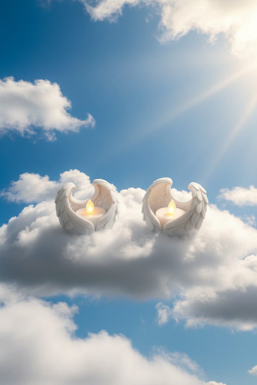 Angel wing tealight holders