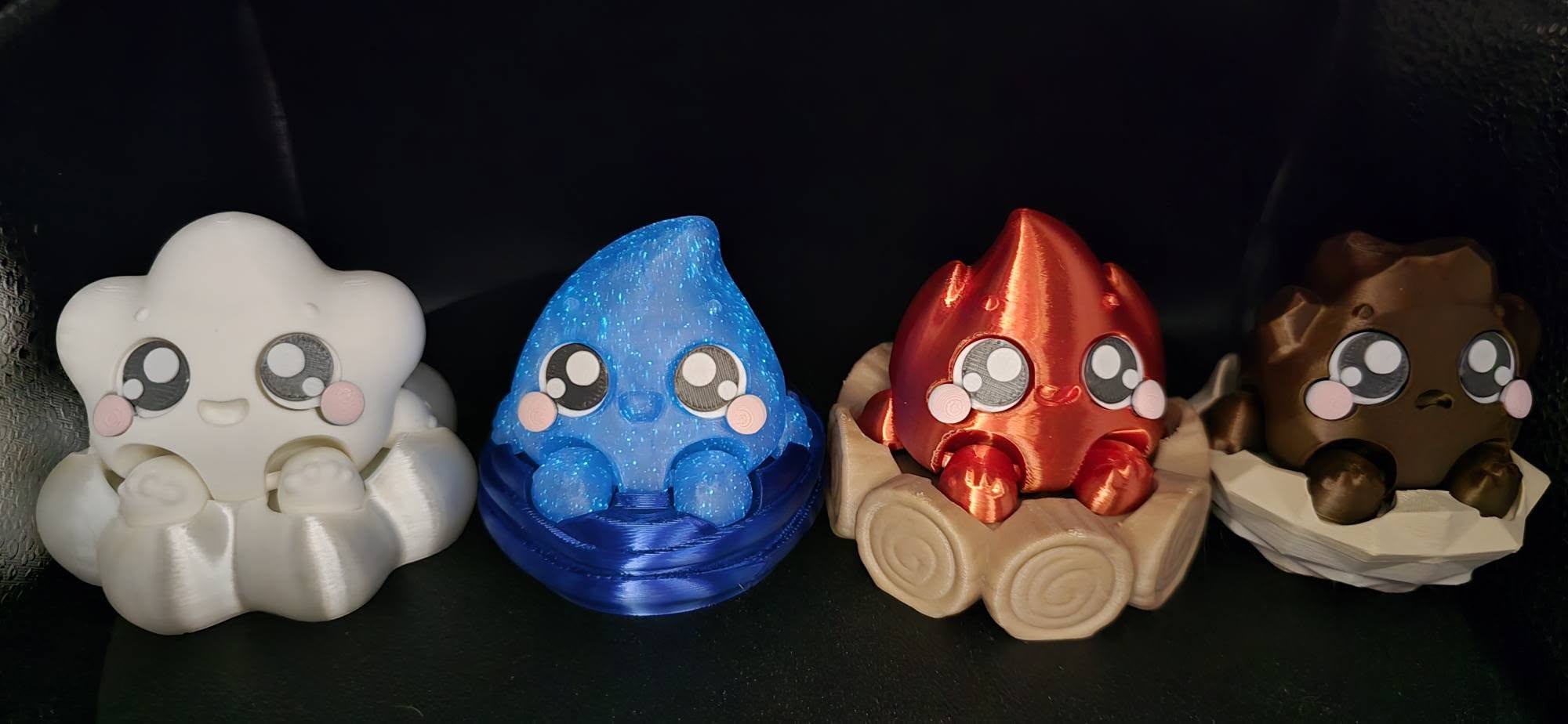 The four element clickers! Set of 4