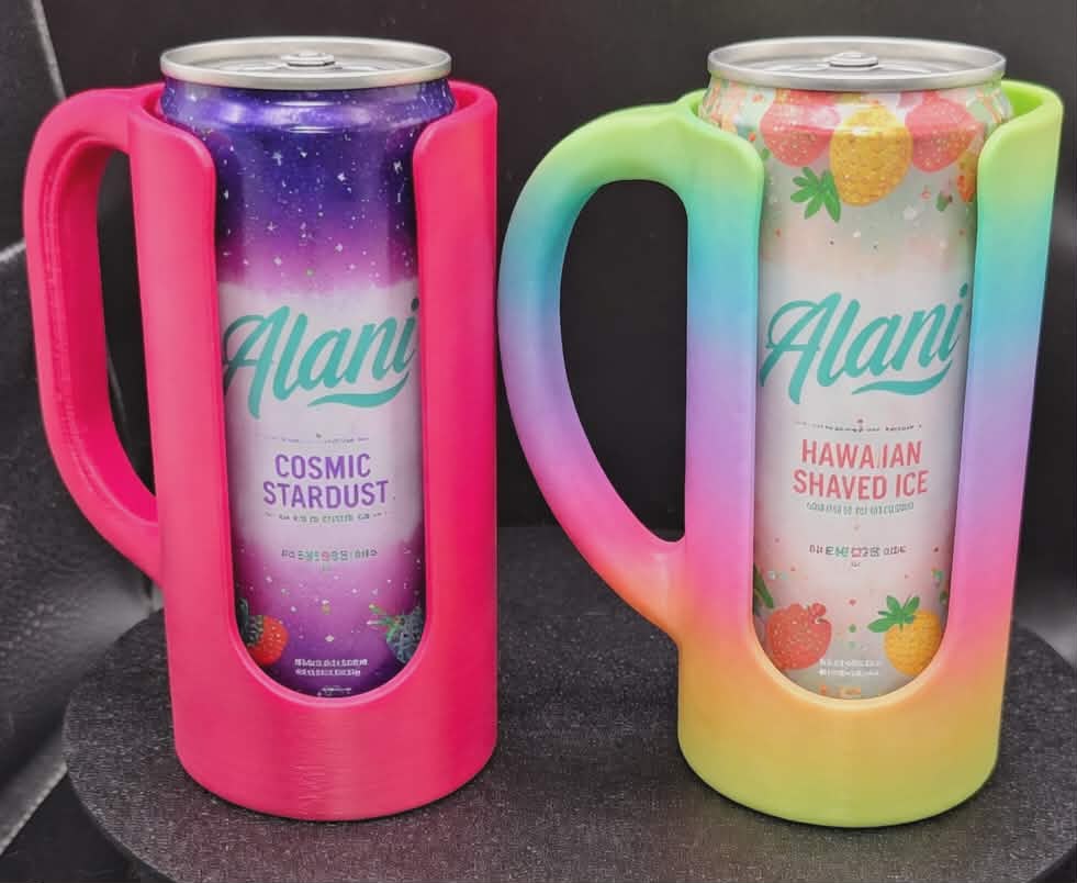 3D Printed Drink Can Holder, UV Reactive Glow Decor