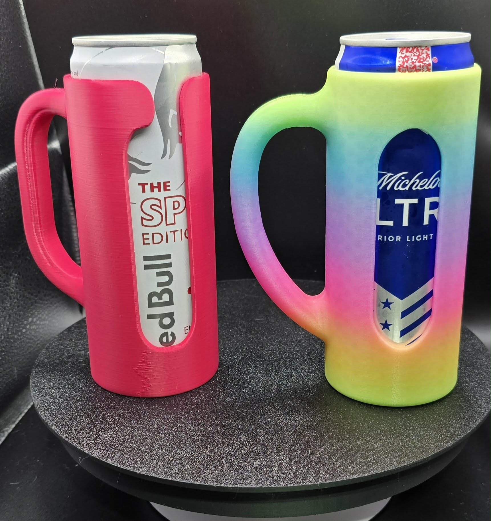 3D Printed Drink Can Holder, UV Reactive Glow Decor