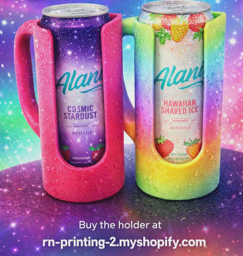 3D Printed Drink Can Holder, UV Reactive Glow Decor