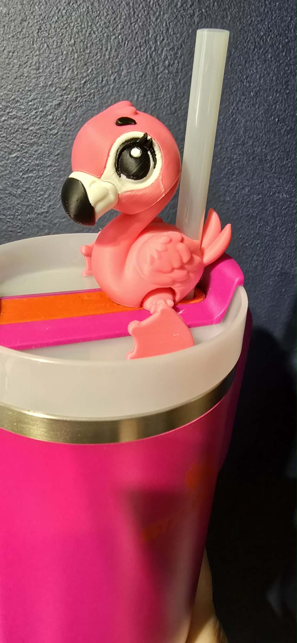 Flamingo straw topper