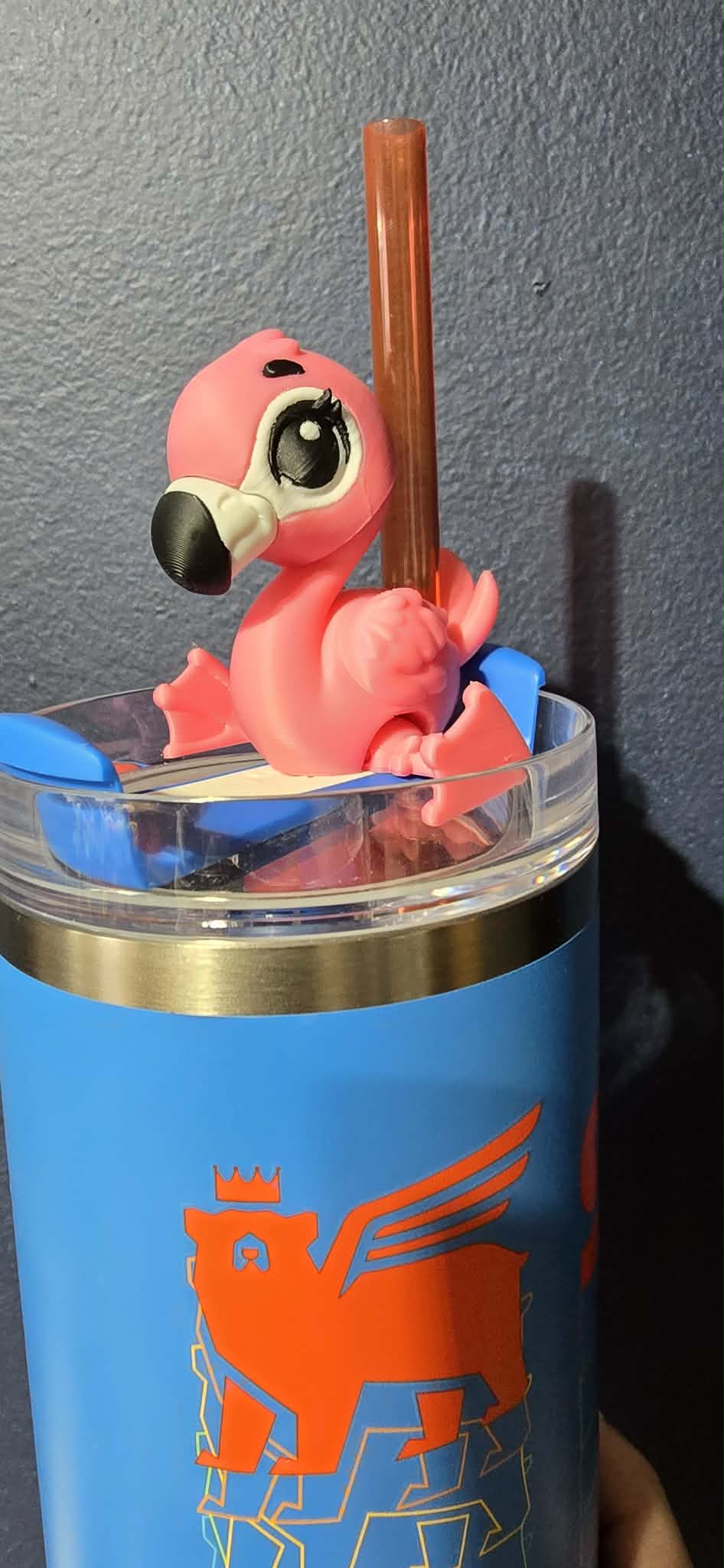 Flamingo straw topper