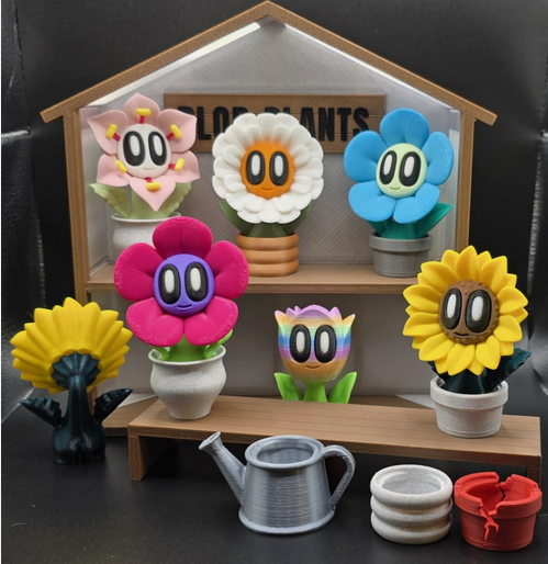Blob Flower Set with pots